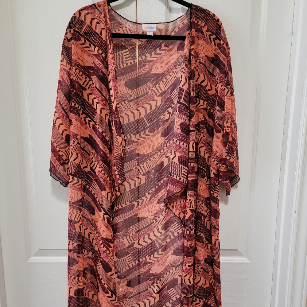 Coral LuLaRoe Shirley Kimono